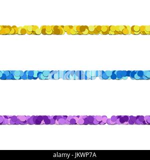 Seamless dot pattern page divider line design set - vector graphic decoration elements from colored circles Stock Vector
