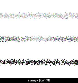 Dot pattern page divider line design set - vector design elements from multicolored circles Stock Vector