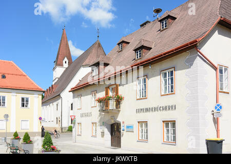 Town Hall, church Nikolauskirche, Gresten, Mostviertel, Niederösterreich, Lower Austria, Austria Stock Photo