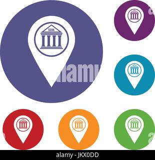Map pin icons set Stock Vector