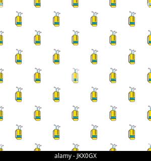 Yellow golf bag full of golf clubs pattern Stock Vector