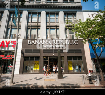A Banana Republic Factory store on Fulton Street in Downtown Brooklyn in New York on Wednesday, July 19, 2017. (© Richard B. Levine) Stock Photo