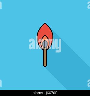 Match icon. Flat vector related icon with long shadow for web and mobile applications. It can be used as - logo, pictogram, icon, infographic element. Stock Vector