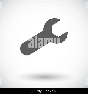 Wrench single flat icon. Stock Vector