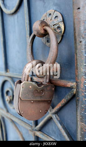 Old rusty padlock Stock Photo