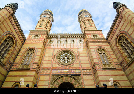 Exterior of the Great Synagogue in Dohany Street. The Dohany Street Synagogue is the largest synagogue in Europe. Budapest, Hungary. Stock Photo