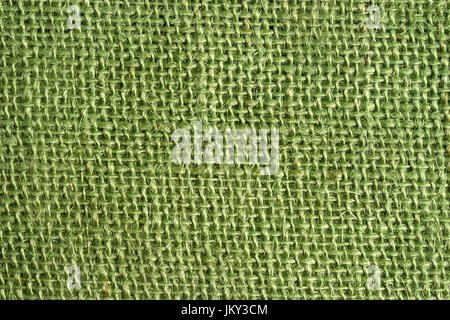 Green texture of the bag made from natural jute Stock Photo