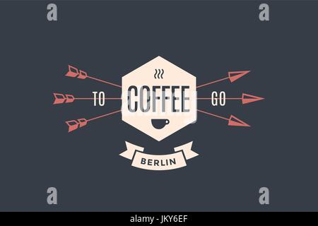 Emblem of Cafe with arrows Stock Vector