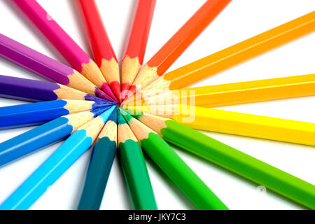 Circling coloring pencils Stock Photo