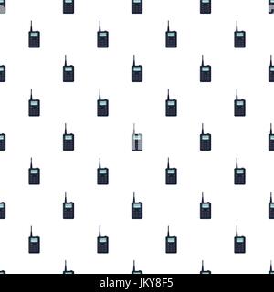 Portable handheld radio pattern seamless repeat in cartoon style vector illustration Stock Vector
