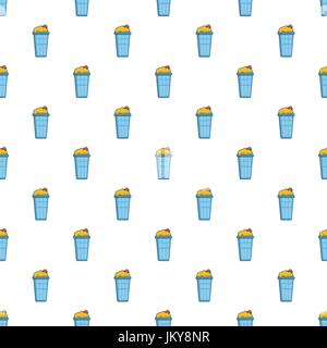 Popcorn in a blue bucket pattern Stock Vector