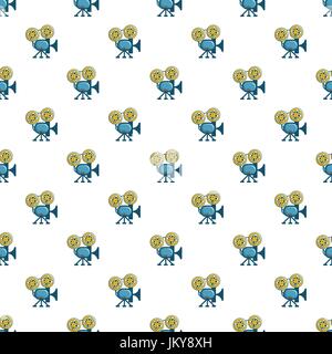 Retro cinema camera pattern Stock Vector