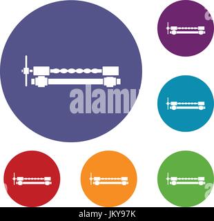 Blacksmiths clamp icons set Stock Vector