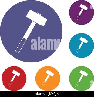 Sledgehammer icons set Stock Vector