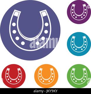 Horseshoe icons set Stock Vector
