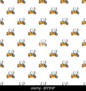 Stacker loader pattern seamless repeat in cartoon style vector illustration Stock Vector