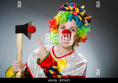 Funny clown in comical concept Stock Photo