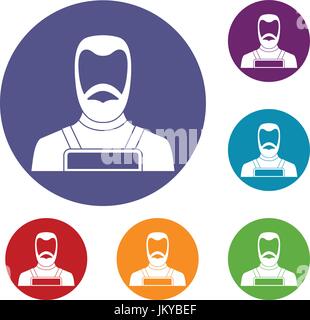Blacksmith icons set Stock Vector