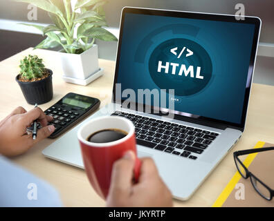 PHP HTML DEVELOPER Web Code design  Programmer working in a software in Development Programming Coding Cyberspace Stock Photo