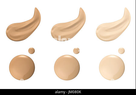 shades of foundation on white background Stock Photo - Alamy