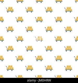 Hand cart with cardboards pattern Stock Vector