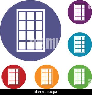 White arched window icons set vector color Stock Vector Image & Art - Alamy