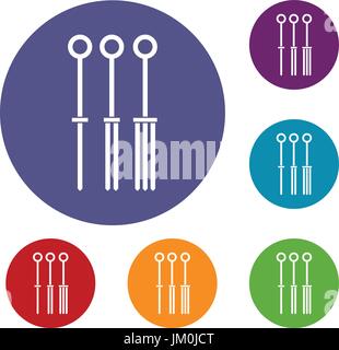 Tattoo needles icons set Stock Vector