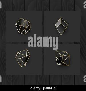Set of symbol and shapes. Trendy icons and logotypes. Business signs symbols, labels, badges, frames and borders Stock Vector