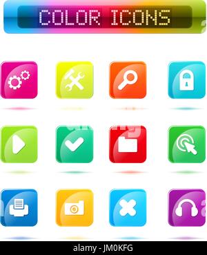 Vector buttons icon set vector. Web symbol set Stock Vector