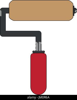 paint roller cartoon Stock Vector