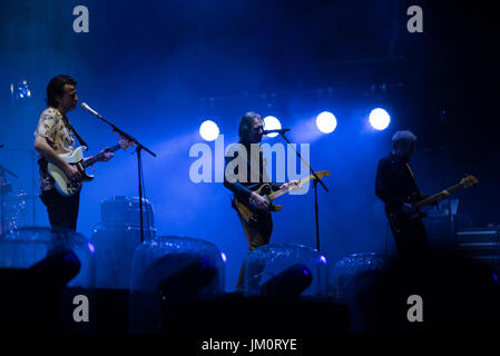 BONTIDA, ROMANIA - JULY 16, 2017: Franz Ferdinand rock band playing a live concert at Electric Castle festival Stock Photo