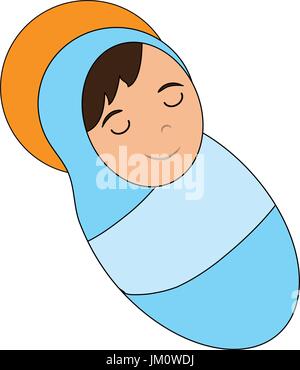 cute baby jesus cartoon  Stock Vector