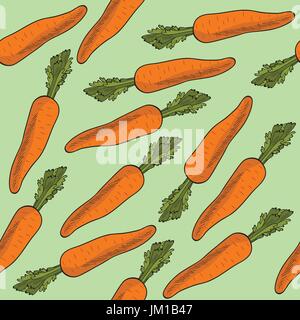 fresh seamless pattern with carrots, vector format Stock Vector