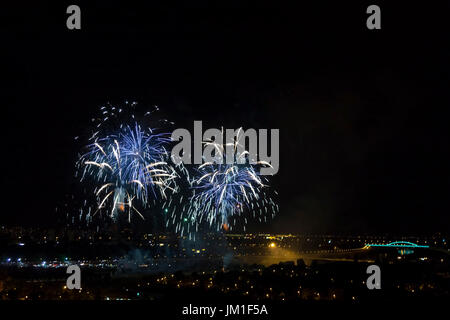 Festival of fireworks in Zagreb that lasts for three days Stock Photo