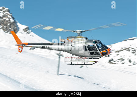 Flight service of Courcevel altiport Stock Photo