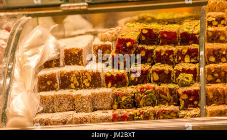 Load of traditional turkish delight rahat lokum Stock Photo