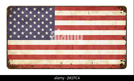 Vintage metal sign  - Flag of the United States of America Stock Photo