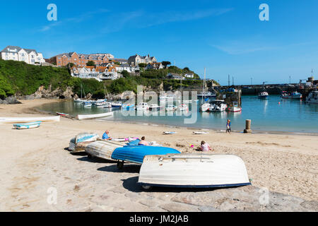 the harbour at newquay in cornwall, england, uk. Stock Photo