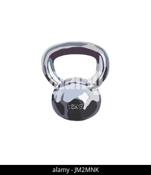 16 kg black kettle-bell isolated on a white background. vector illustration. Stock Vector