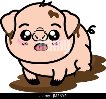 isolated cute standing pig icon vector illustration graphic design Stock Vector