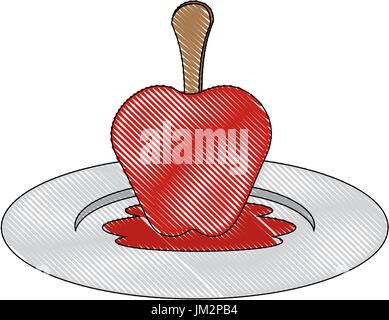 isolated caramel apple icon vector illustration graphic design Stock Vector