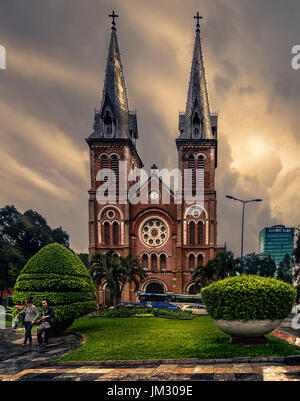 Add to Board  Notre-Dame Cathedral Basilica of Saigon, officially Cathedral Basilica of Our Lady of The Immaculate Conception is a cathedral locat Stock Photo