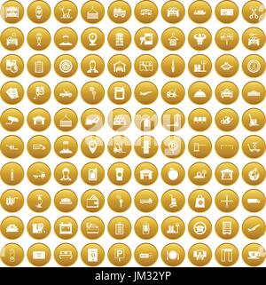 100 loader icons set gold Stock Vector