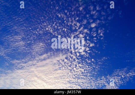 Stunning display of Altocumulus clouds over the Mediterranean Island of Cyprus Stock Photo