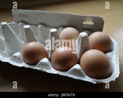 eggs in a punnet Stock Photo