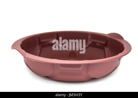 Close up round silicone baking pan isolaed on whie background Stock Photo