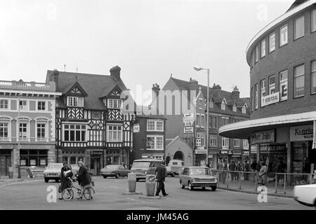 the crown hotel and windmill public house in north street viewed from market place rugby england uk in the 1970s Stock Photo