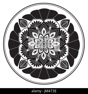 Black and white floral pattern Stock Vector