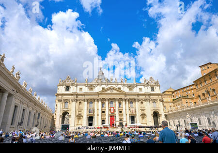 Many people celebrate and participate in a traditional solemn ceremony in feast day of St. Peter and St. Paul. Vatican. Rome, Italy Stock Photo