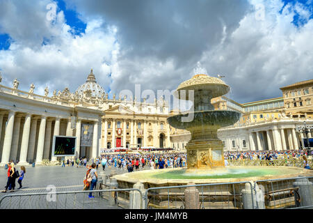 Many people celebrate and participate in a traditional solemn ceremony in feast day of St. Peter and St. Paul. Vatican, Rome, Italy Stock Photo